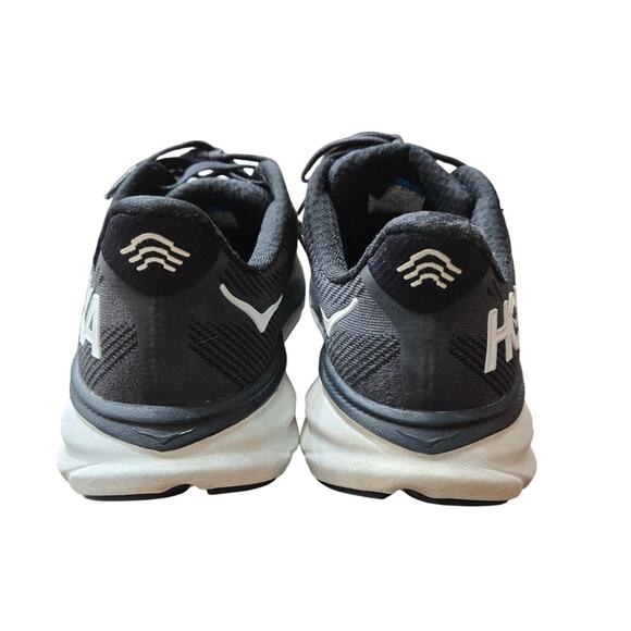 Hoka Clifton 9 running shoes in a black and white colorway women's 7.5 - Picture 4 of 9